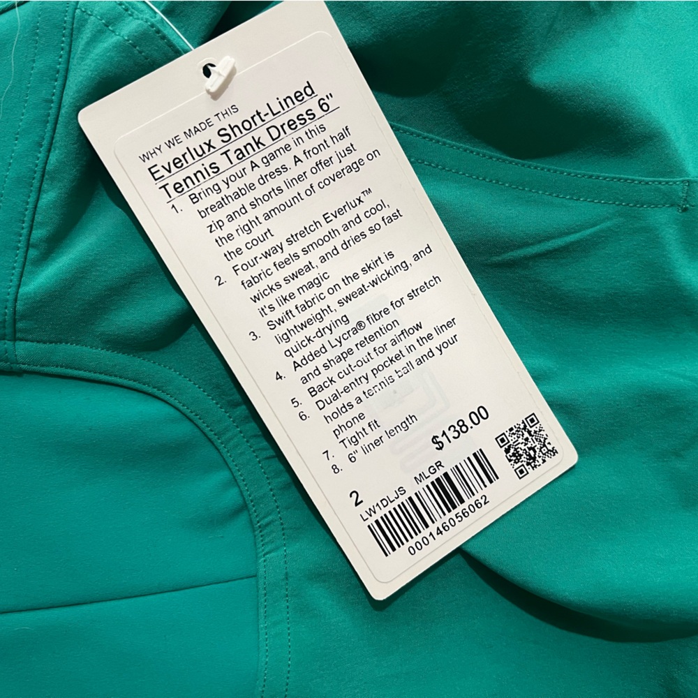 NEW Lululemon Everlux Short-Lined Tennis Tank Dress 6" - Picture 4 of 4